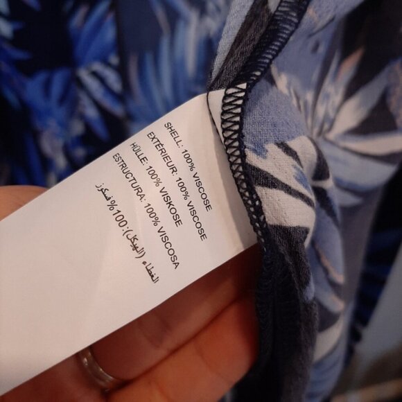 Love & Legend Tropical Swim Cover Blue Belted Robe Long Sleeve Womens Plus Size - Picture 11 of 12